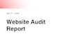 do a complete SEO audit report for your website